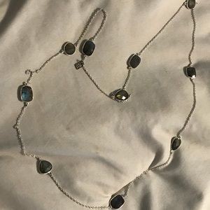 Sterling and Labradite Station Chain Necklace